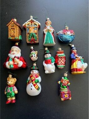 Retired Old World Christmas Hand-Painted Blown Glass Ornament Collection – 12 Pc